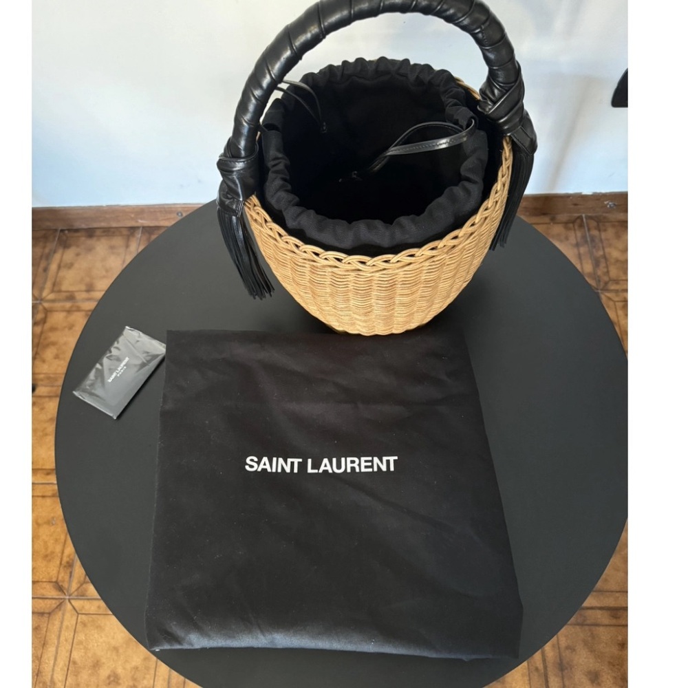 Yves Saint Laurent Wicker Panier Round Bag